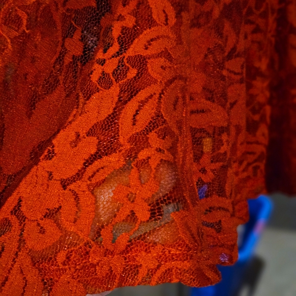 Orange through Blouse with a Built-in Tank Top - Picture 4 of 5